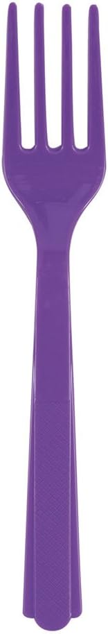Neon Purple Plastic Forks, 18ct