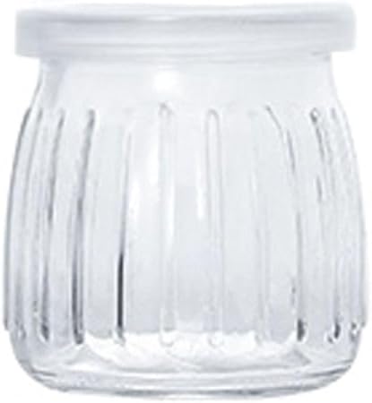 1PCS Pudding Glass Jar,Juicing Milk Storage Container Yogurt Pudding Glass Jar Bottle Mini Mousse Drinking Bottle with Lid(200ml), AMXEB0FVUIUS