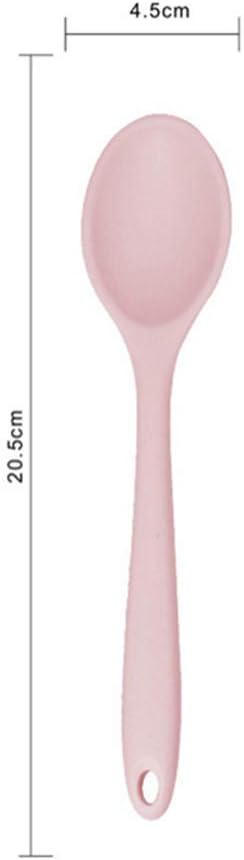 Spoon 1PC Silicone Spoon Long Handled Soup Spoon Solid Color Dessert Cake Ice Cream Spoon Kitchen Silicone Spoon Flatware Utensils Accessories(Black)