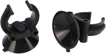 2 PCS Suction Cup Fish Tank Aquarium Heater Rubber Clip Airline Tubing Glass Holder Black