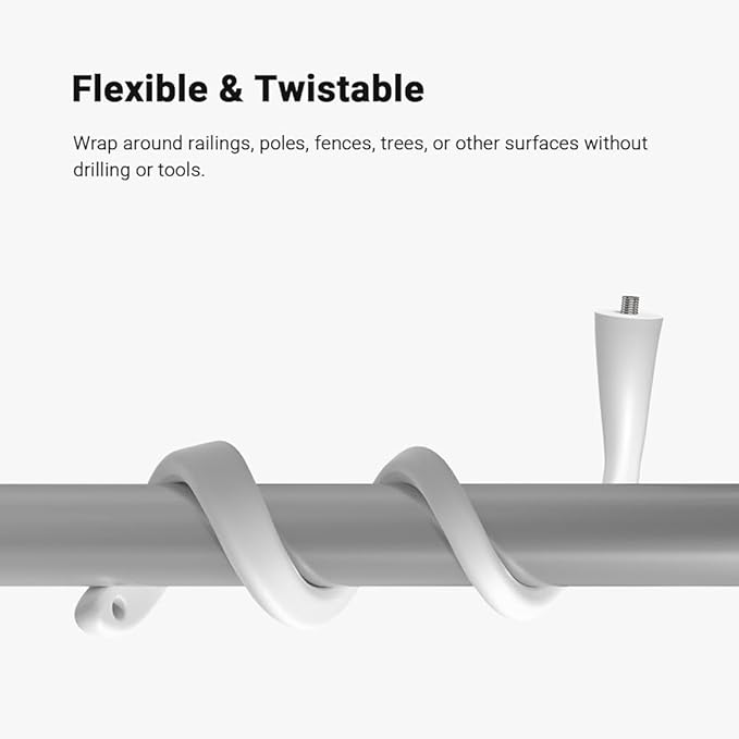 Holicfun Flexible Twist Mount for Indoor and Outdoor Security Cameras, Unversally Compatible with Ring, Blink, Eufy, Google Nest, Wyze, Arlo, Simplisafe and Other Cameras - White