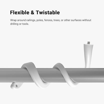 Holicfun Flexible Twist Mount for Indoor and Outdoor Security Cameras, Unversally Compatible with Ring, Blink, Eufy, Google Nest, Wyze, Arlo, Simplisafe and Other Cameras - White