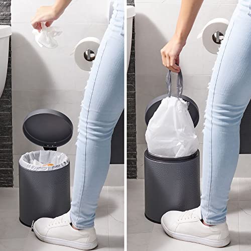 Plasticplace Custom Fit Trash Bags, Compatible with Simplehuman Code R (100 Count) White Drawstring Garbage Liners 2.6 Gallon/ 10 Liter 16.5 x 18""