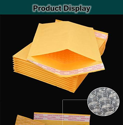 25 Pcs 6x9in Yellow Kraft Paper Bubble Mailers Padded Self Seal Envelopes Shipping Bags