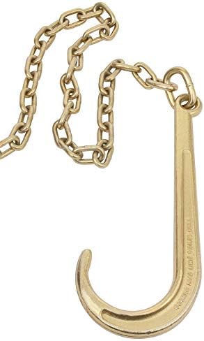 Mytee Products 516"x8' Leg G70 15" Long Shank J Hook Tow Chain wRTJ Cluster Hook  Grab Hook - 4700 lbs WLL Heavy Duty Transport Truck Chain for Car Wrecker Recovery - Towing Equipment