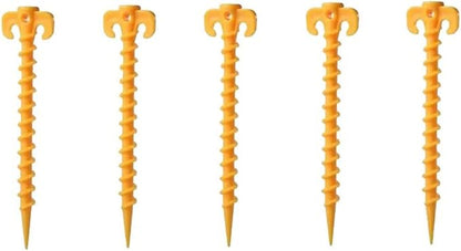 5pcs Tent Nails Outdoor Camping Trip Tent Peg Ground Nails Screw Nail Stakes Pegs Plastic Sand Pegs Trip Beach Tent Stakes Pegs