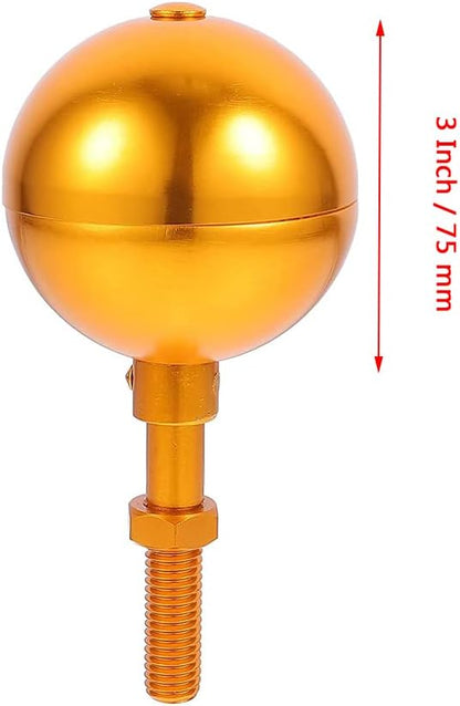 3" Flagpole Ball Topper Alumium Alloy Finial Flagpole Top Replacement for Standard Flag Poles 0.47" Threaded (Sliver)