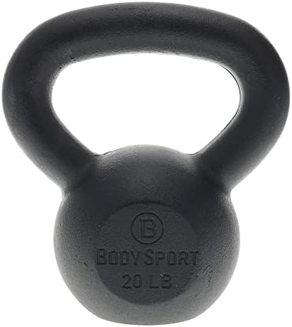 Body Sport Cast Iron Kettlebell, 30 lb. – At-Home Gym Equipment – Kettlebell Free Weights – Strength & Core Training Equipment – Cast Iron Resistance Workout Gear