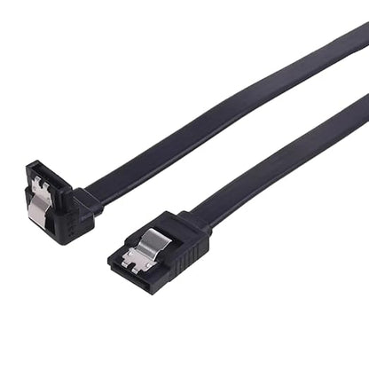 SATA III 6.0 Gbps SATA Cable for Motherboard SATA HDD SSD (16-inch Right Angle & Straight SATA Cable, 6.0 Gbps SATA III Cable, SATA 3 6Gb/s Cable)(1 Straight + 1 Angled)
