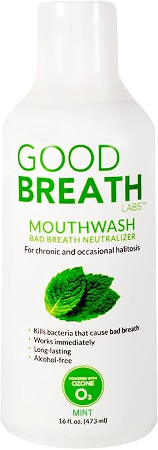 Goodbreath Mouthwash - Mint Mouth Rinse for Chronic Halitosis - New Ozone Technology Oral Rinse - Halitosis Treatment  Bad Breath Neutralizer - Mouthwash for Gum Diseases - Alcohol-Free  16 Oz