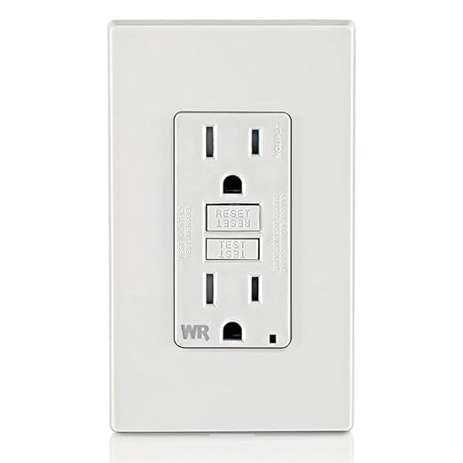 Leviton GFCI Weather-Resistant Outlet, 15 Amp, Self Test, Tamper-Resistant with LED Indicator Light, Outdoor Locations, GFWT1-W, White