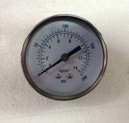 Air Compressor PressureHydraulic Gauge 2.5" Face Back Mount 14" NPT 0-200 PSI