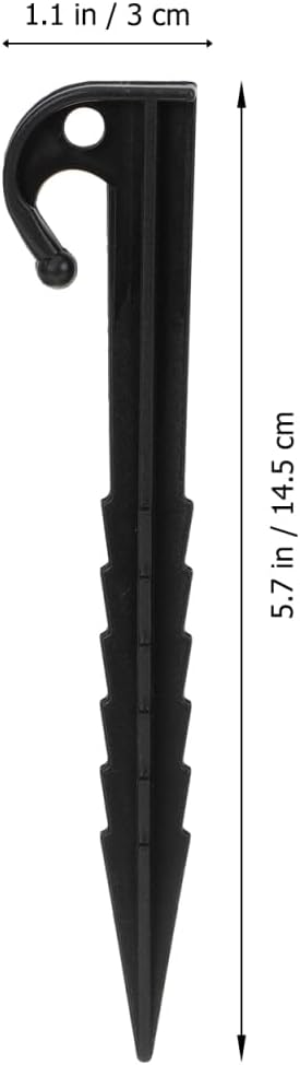 Ciieeo 6Pcs Heavy Duty Plastic Tent Pegs Stakes Serrated Edges 17 Cm for Outdoor Camping, Garden, Lawn, and Tent Ground Fixing Accessories (Pack of 6)