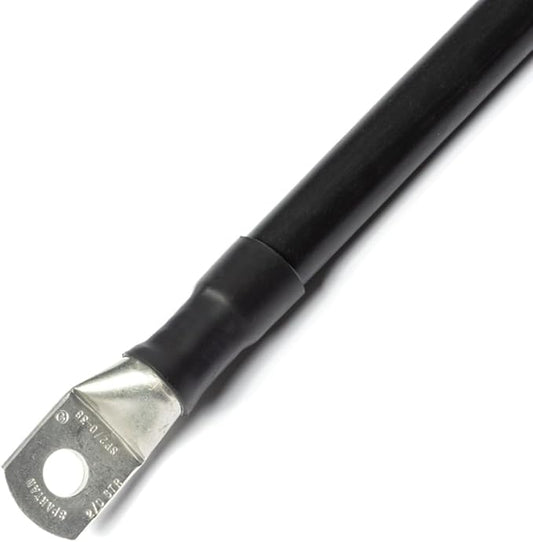Spartan Power 1 foot 40 AWG black SpartanFlex battery cable with 38 inch ring terminals