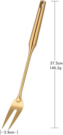 Serve Fork,Gold 14.69 inch Long Handle Cooking Utensil Kitchen Tool by BUY THINGS!