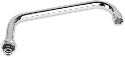 10 Inch Swivel Faucet Spout Replacement Kit for Commercial Kitchen Pre Rinse Faucet, 360 Swing Spouts with 2.2 GPM Aerator Chrome Finish (Connector Size is M25x1.25MM)