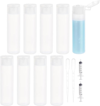 BENECREAT 4 Pack 18ml 0.6oz Small Travel Squeeze Bottles Refillable Makeup Foundation Container Travel Essentials Sample Bottles for Toiletries, Shampoo Toner Cosmetic