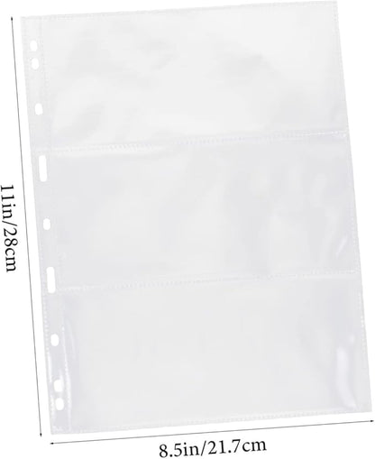 STOBOK 10pcs 9 Pocket Currency Album Pages Loose Leaf Pages for Stamps Concert Tickets and Stylish Photo Collections Ideal for Cash Collectors and Organizing Banknotes