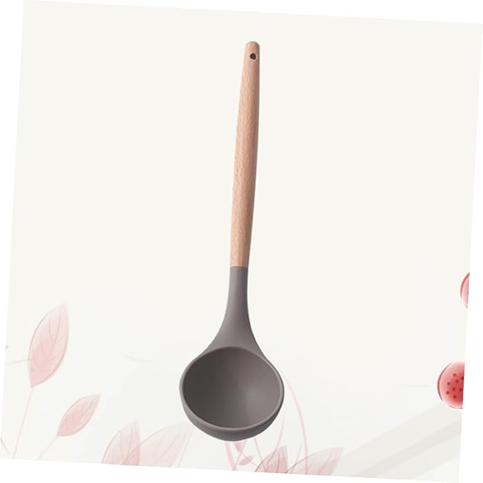 KICHOUSE Kitchen Utensils Cookware Soup Ladle Kitchen Appliances Bamboo Spatula Wooden Handle