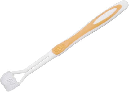 3 Sided Toothbrushs Adult Child Manual Toothbrushes Soft Bristle Tooth Brush(Yellow)