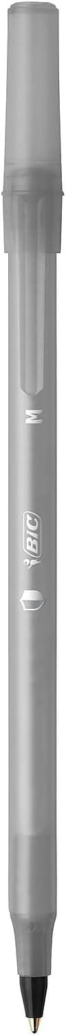 BIC PrevaGuard Round Stic Ballpoint Pen With Built-in Protection To Suppress Bacteria Growth, Medium Point (1.0 mm), Black, 60-Count