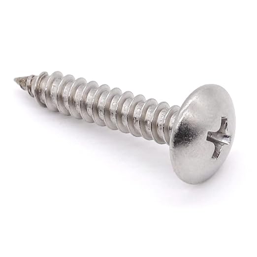 Glvaner 25 Pcs 14 x 34" Stainless Steel Truss Head Wood Screws Self Tapping Screws Sheet Metal Tek Screws