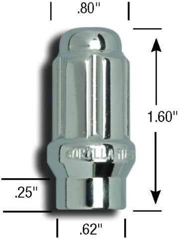 Gorilla Automotive 21133ET Extended Thread Small Diameter Lug Nut  12-Millimeter by 1.5 Thread Size  Pack of 20