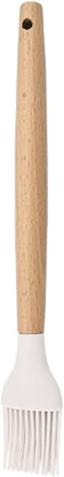 1pc White Silicone Basting Brush with Wooden Handle, Heat Resistant Cooking Utensils,Silicone Basting Pastry Brush, Perfect for BBQ Grill Baking Kitchen Cooking