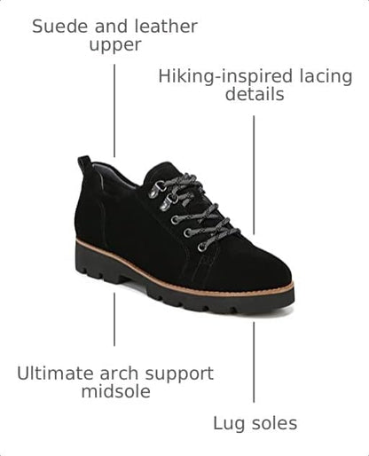 Vionic Women's Charm Ballari Oxford Lace Up Loafers- Supportive Casual Shoes with Concealed Orthotic Arch Support that Include Three-Zone Comfort with Orthotic Insole Arch Support, Medium and Wide Fit