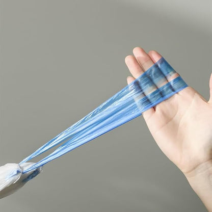 4 Gallon Small Drawstring Trash Bags, 3 Rolls (30 Pcs/Roll), Plastic Garbage Can Liners for Home & Office Use - Blue