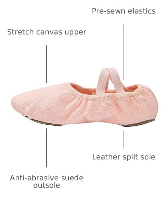 Linodes Dance Shoes for Girls Stretch Canvas Split Sole for Women