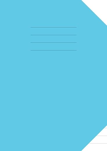 A4 Exercise Book Half Plain Half Ruled 15mm: Top Plain and Bottom Lined Notebook for School  Study  100 Pages  Blue Cover