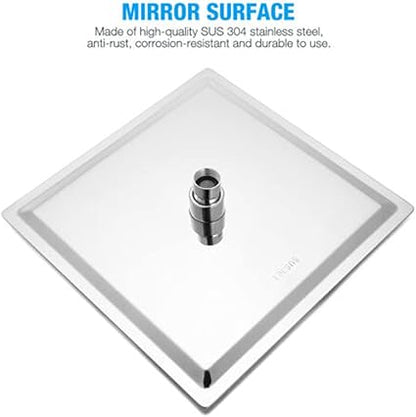 Magik 81012'' Stainless Steel Flow Rainfall Square Shower Head Full Body Coverage (8 Inches)