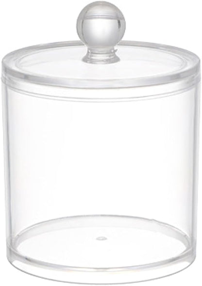 1 Pack Acrylic Qtip Holder Dispenser,Bathroom Canisters Apothecary Jar Set, Vanity Makeup Storage Organizer Set, 12 oz