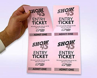 NextDayLabels 8-12" x 11" LaserInkjet Postcards 4 Per Page, (4-14" x 5-12" Each Card  Pink, 1000 Cards)