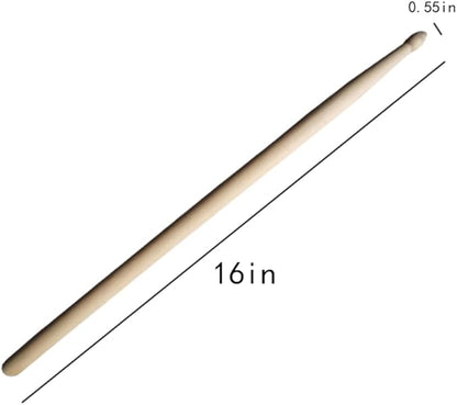Drum Sticks - Drum Sticks Set - Acorn Wood Tip for Larger Sweet Spot - Hickory Drum Sticks - Consistent Weight and Pitch - 1 Pair