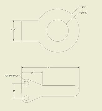 Zinc Plated Steel Pintle Hitch Lunette Ring 3-Inch ID, 24,000 lbs, Channel Mount Required
