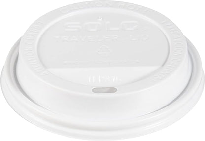 SOLO TLP316-0007 White Traveler Lid for SSP and Bare Paper Hot Cup - 2 Packs of 100 (200 Lids Total)