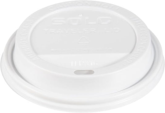 SOLO TLP316-0007 White Traveler Lid for SSP and Bare Paper Hot Cup - 2 Packs of 100 (200 Lids Total)