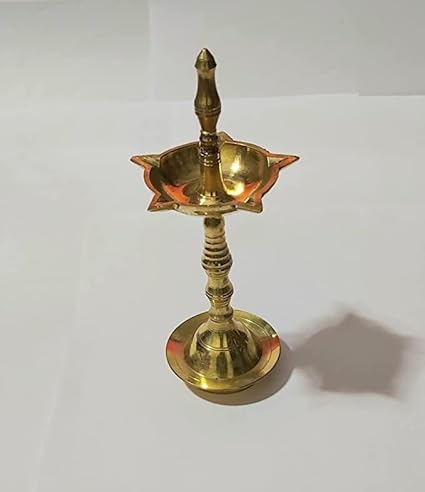 Brass Diya, Deepak, Pooja Diya, Puja Item, Religious, Brass Oil Lamp, for Pooja Indian Traditional Festival Diwali Decoration, Diya Lighting Accessories, Gift Items, Pooja Kit Lanterns, Lamps