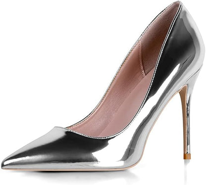 Elisabet Tang High Heels, Womens Pointed Toe Slip on Stilettos Party Wedding Pumps Basic Shoes