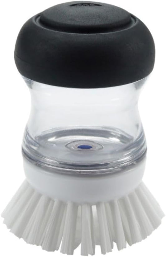 OXO Good Grips Soap Dispensing Palm Brush, BlackClearWhite