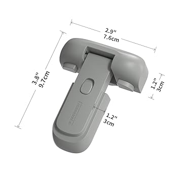 EUDEMON 1 Pack Updated Child Proof RefrigeratorFridgeFreezer Door Lock Apply to Max 1"(25mm) Sealing Strip for Toddlers and Kids, no Tools Need or Drill (Grey)