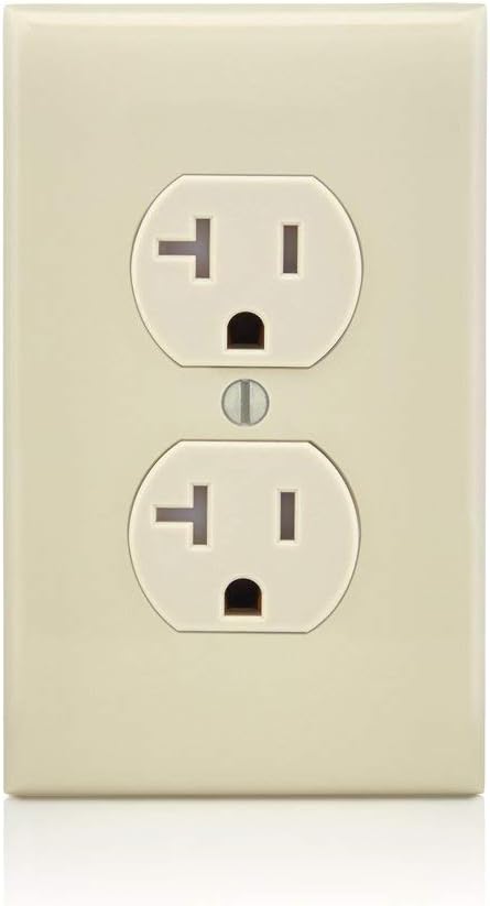 Leviton T5820-T, 20 Amp Tamper-Resistant Duplex Outlet, Light Almond