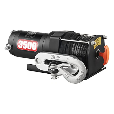 ZEAK 3500 lb. Advanced 12V DC Electric Winch, Off Road Waterproof, Synthetic Rope, Mount, for Sports car, ATV