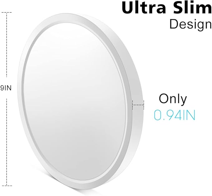 9 inch LED Flush Mount Ceiling Light Fixture, 5000K Daylight White 18W Flat Modern Ceiling Lighting, 1800LM Ceiling Lamp for Bathroom Porch, Kitchen, Bedroom, Living Room, Hallway