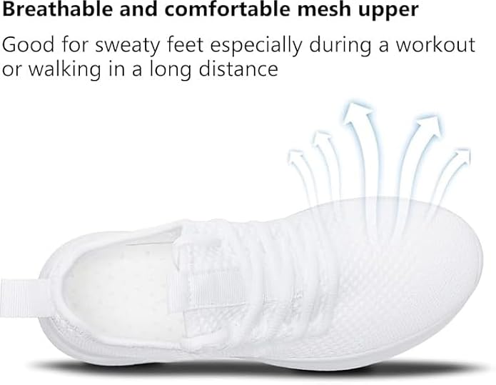 Comfortable, slip-resistant sneakers with breathable knit, shock-absorbing sole, and flexible design for workouts or everyday wear.