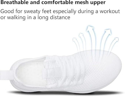 Comfortable, slip-resistant sneakers with breathable knit, shock-absorbing sole, and flexible design for workouts or everyday wear.
