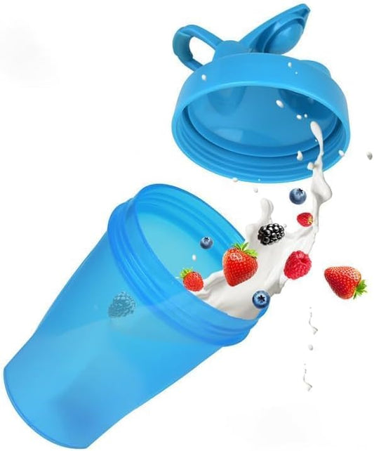 Protein Shaker Bottle w. Classic Loop Top & Stainless Whisk Ball, Classic Shaker Bottle, Best Small Shaker Bottle w. Whisk Ball,16 Oz Kitchen Shaker Bottle-16 Oz,Black