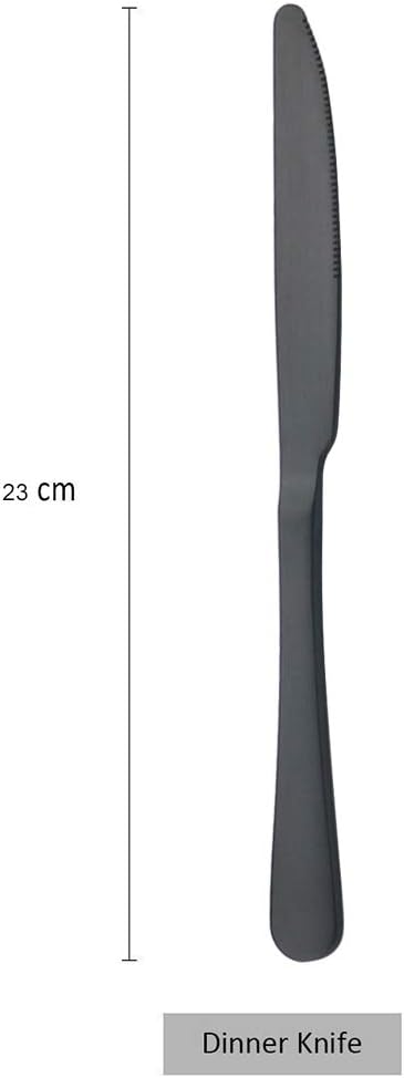 Matte Black Dinner Knife, Uniturcky Stainless Steel Satin Finish 9.05-inch Dinner Table Knife Set, Service For 4, Dishwasher Safe